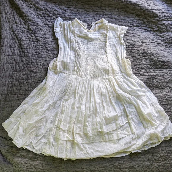 Free People | Dresses | Free People Minidress White Cotton Vintage Feel Sz  S | Poshmark